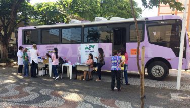 Alunos e professores participam de ação do Agosto Lilás em Marialva